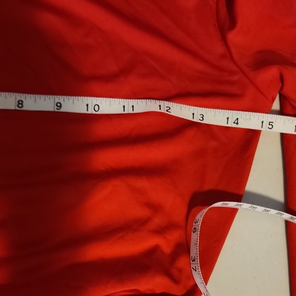 Red Ruched Long Sleeve Bodycon Dress - Picture 4 of 8